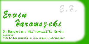 ervin haromszeki business card